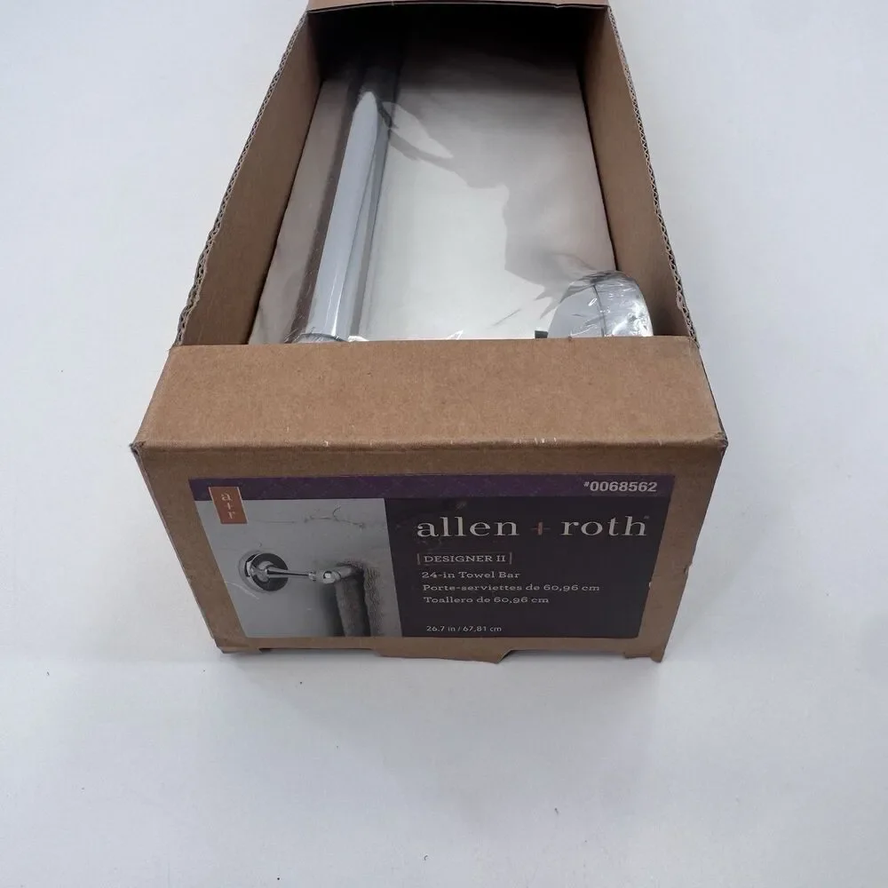Allen And Roth 24 Inch Chrom Wall Mount Towel Bar New Fast Shipping B